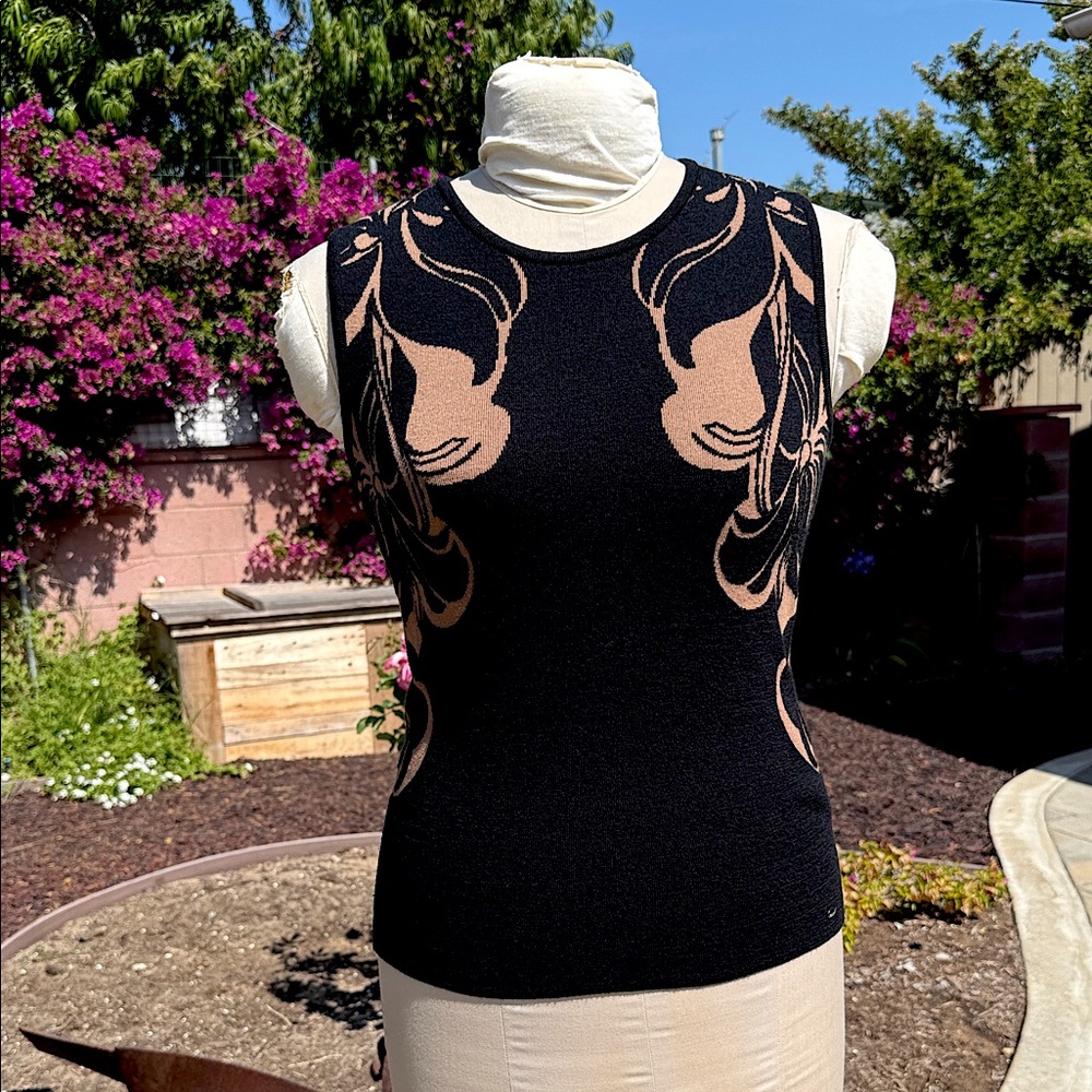 Escada intarsia knit top